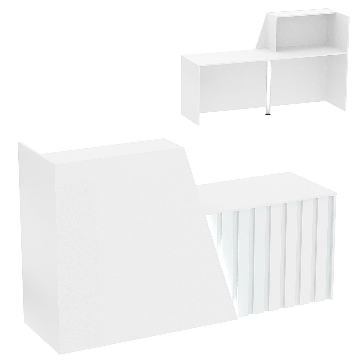 Стойка ресепшен ГРАУНД №2А правосторонняя с подсветкой фасада Белый