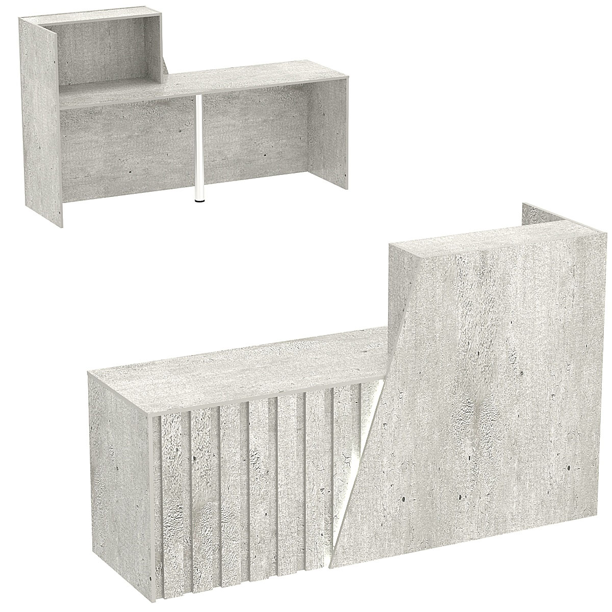 Стойка ресепшен ГРАУНД №2Б левосторонняя с подсветкой фасада Метрополитан Грей