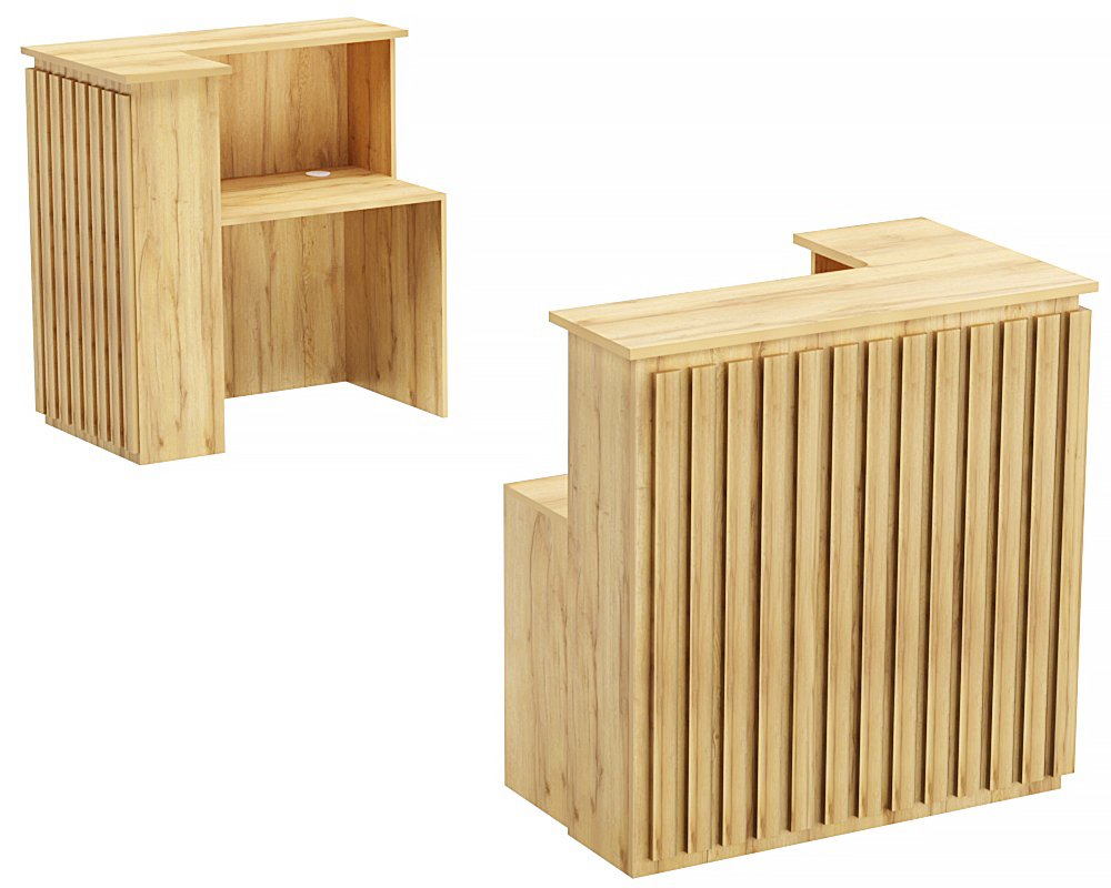 Стойка ресепшен ГРАУНД №3А (правосторонняя) Дуб Золотистый