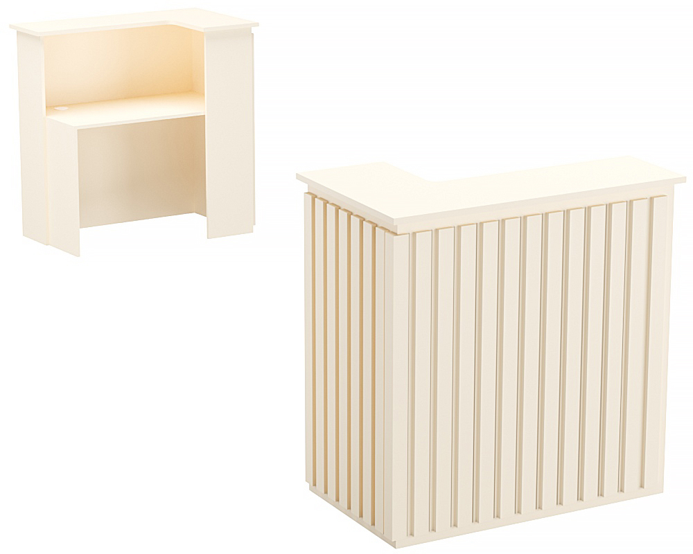 Стойка ресепшен ГРАУНД №3Б  (левосторонняя) Крем Вайс