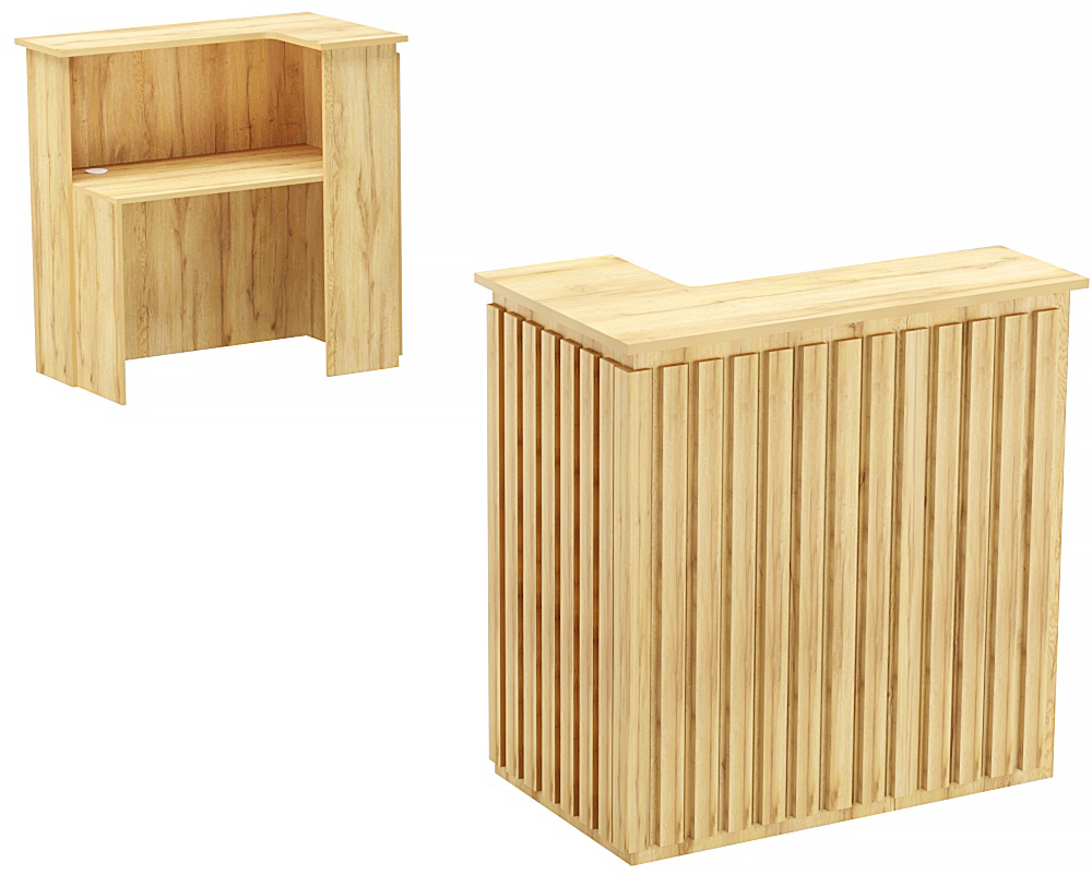 Стойка ресепшен ГРАУНД №3Б  (левосторонняя) Дуб Золотистый