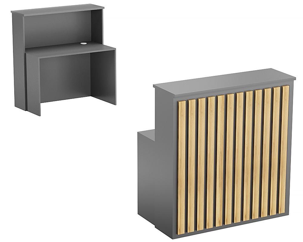 Стойка ресепшен ГРАУНД №3В Дуб Золотистый и Темно-Серый