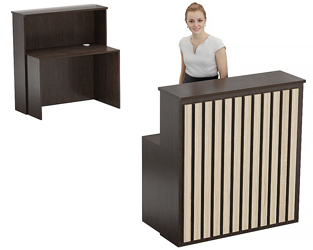 Стойка ресепшен ГРАУНД №3В Дуб Венге и Дуб Сонома