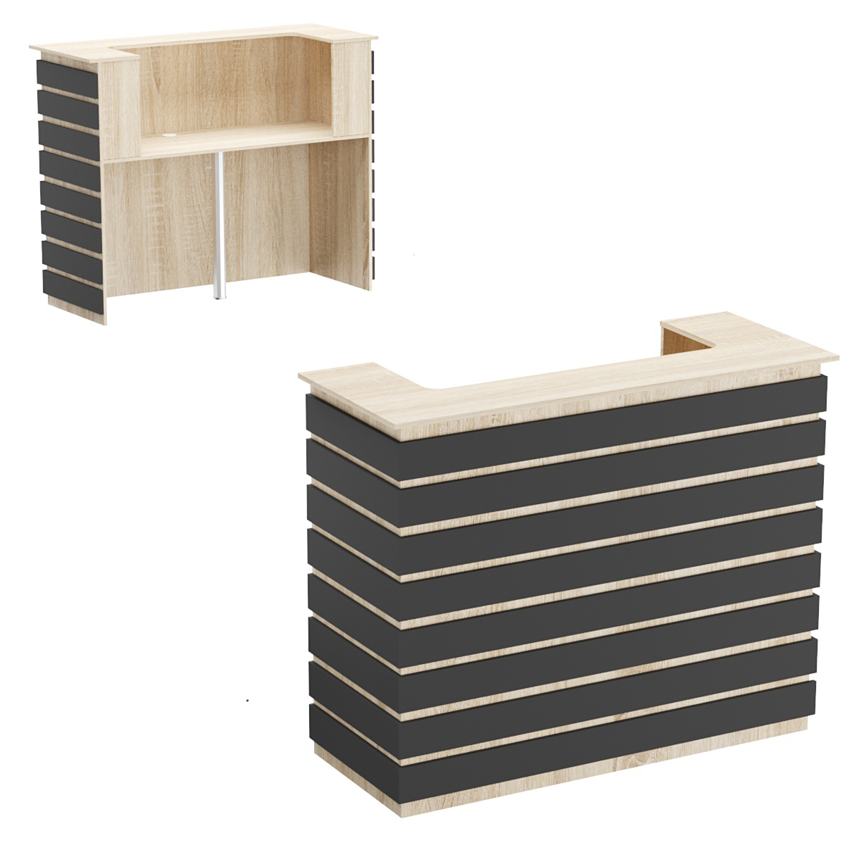 Стойка ресепшен ГРАУНД №4 Дуб Сонома + Черный