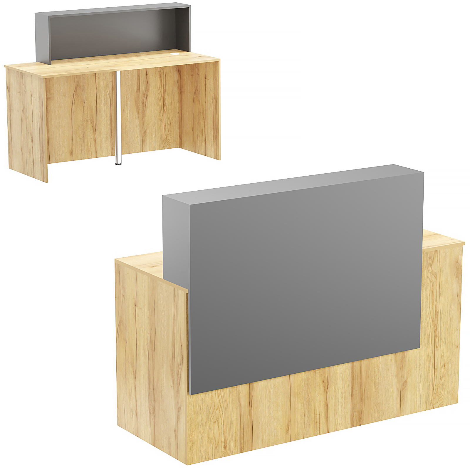 Стойка ресепшен ВЕРОНА №1 Дуб Золотистый и Темно-Серый