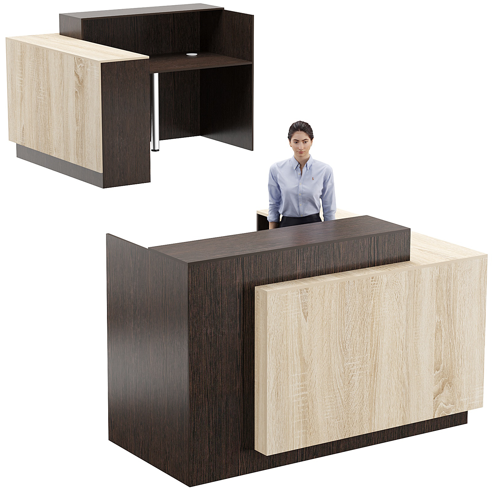 Стойка ресепшен ВЕРОНА №3 Дуб Венге и Дуб Сонома