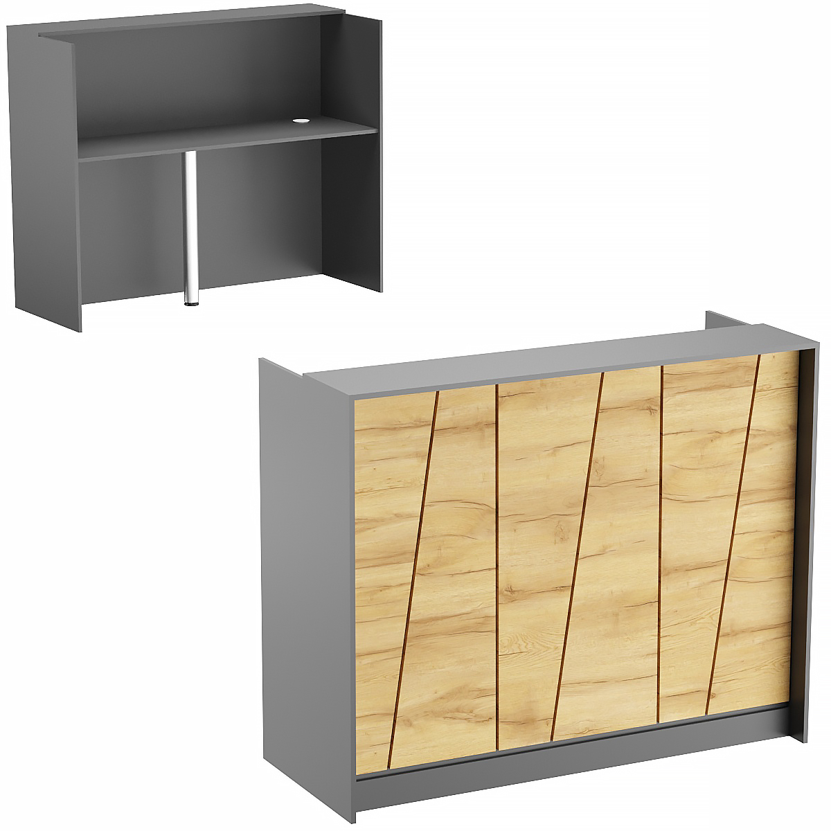 Ресепшен АРТ-НЕО №2Б Дуб Золотистый и Темно-Серый