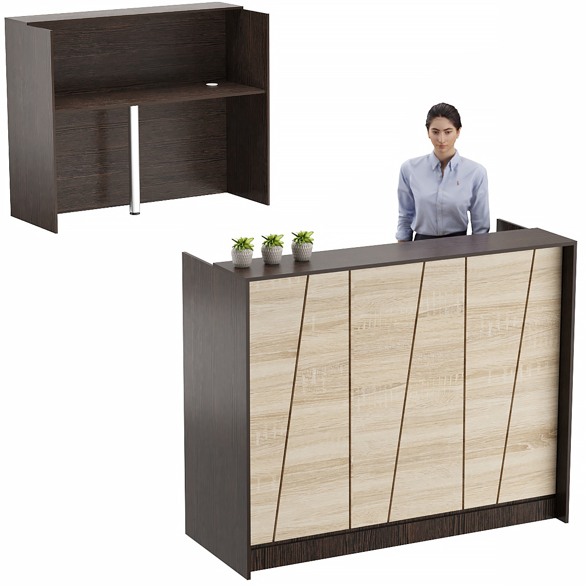 Ресепшен АРТ-НЕО №2Б Дуб Венге и Дуб Сонома