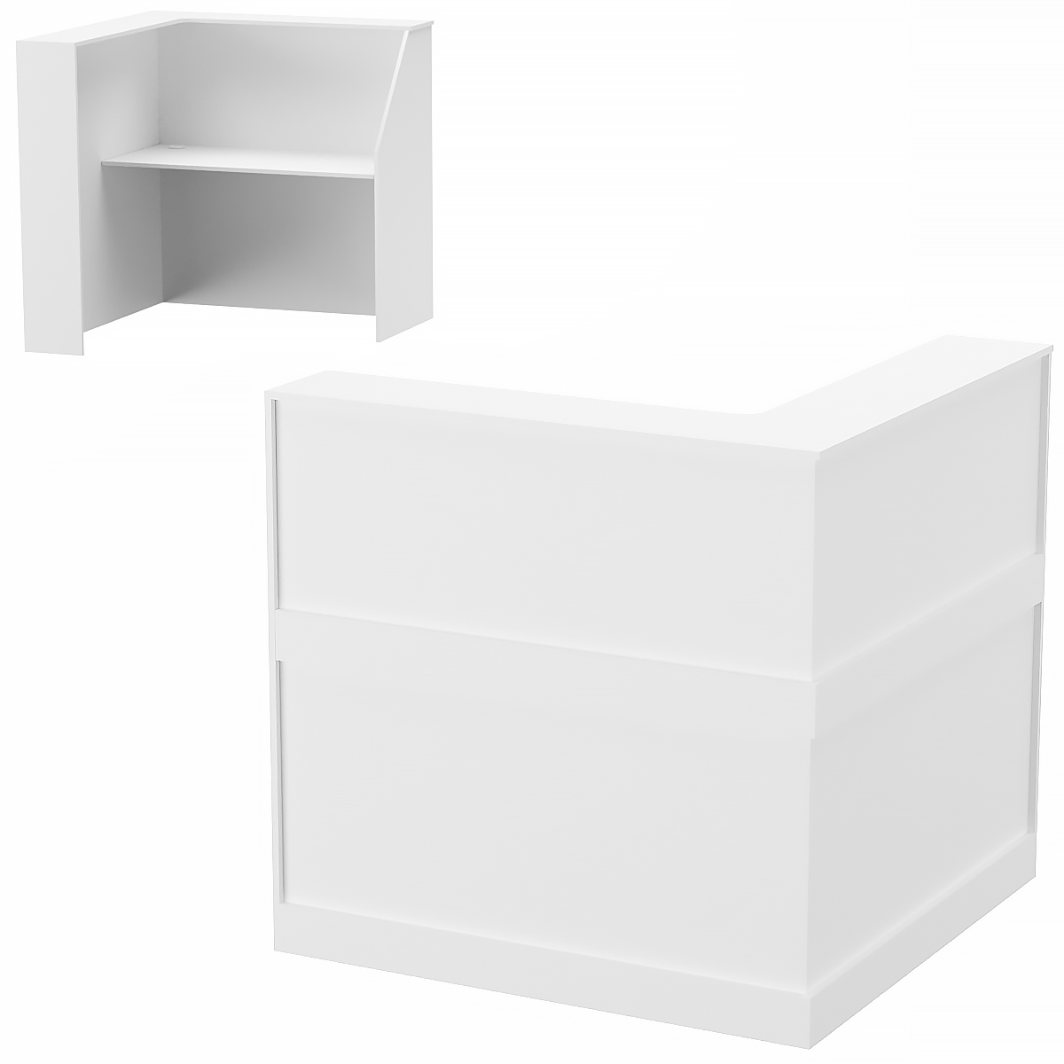 Стойка ресепшен ПРАКТИК №1А правосторонняя Белый