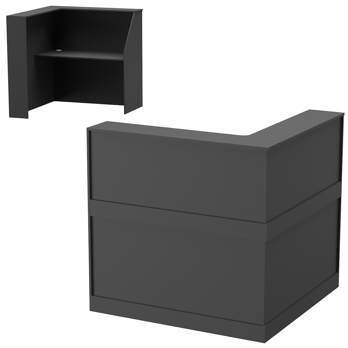 Стойка ресепшен ПРАКТИК №1А правосторонняя Черный