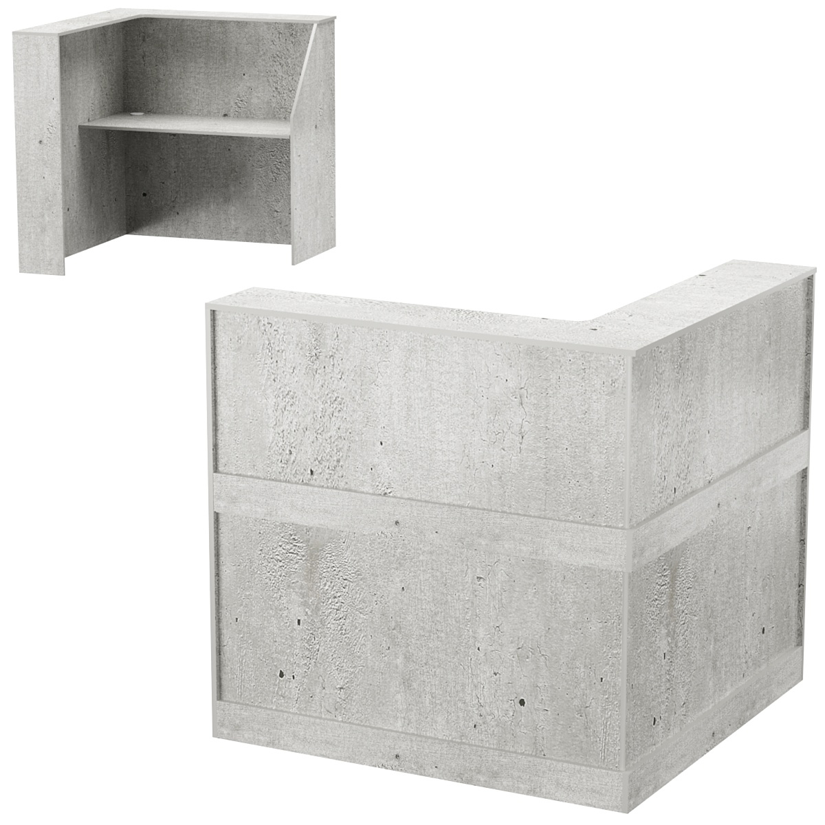 Стойка ресепшен ПРАКТИК №1А правосторонняя Метрополитан Грей