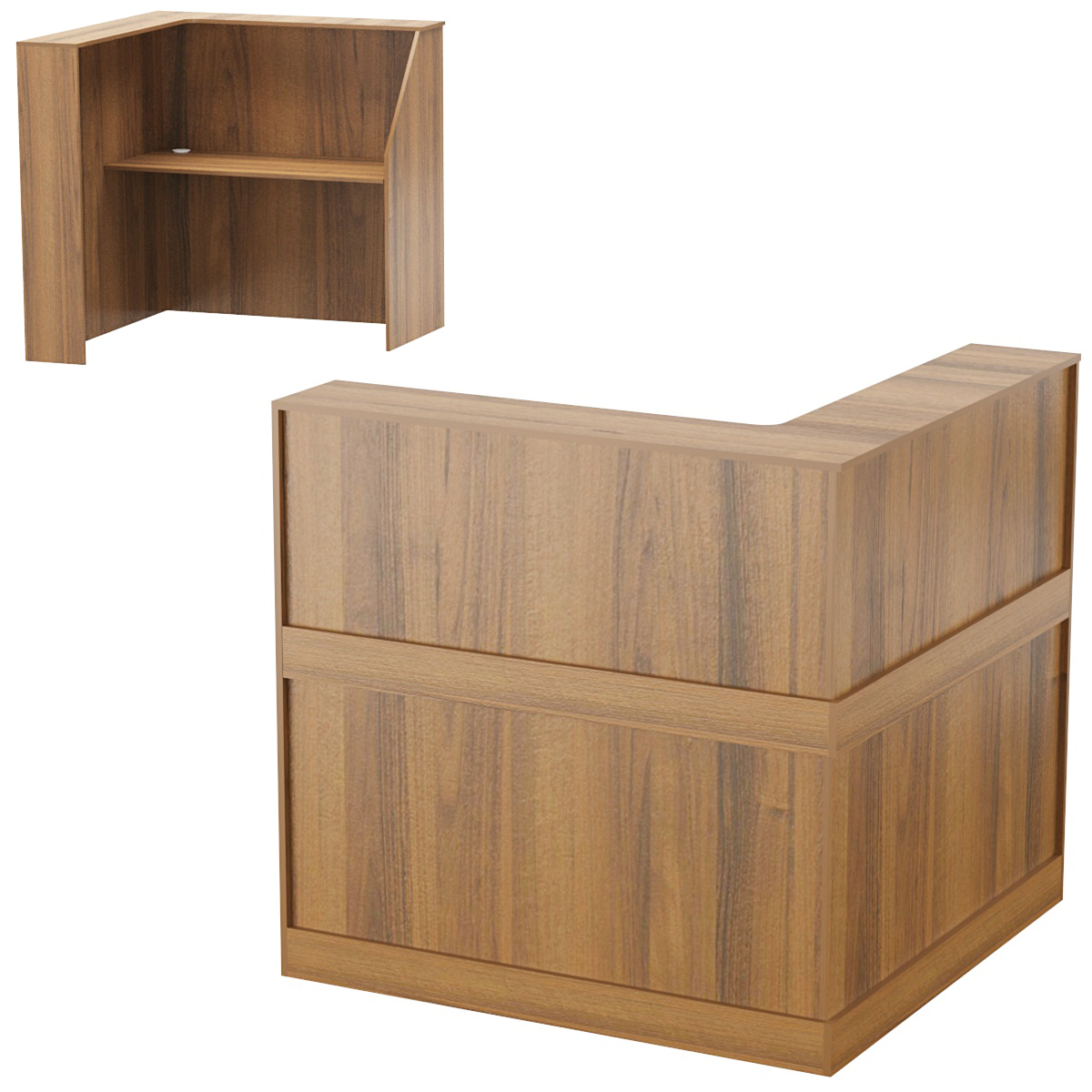 Стойка ресепшен ПРАКТИК №1А правосторонняя Орех