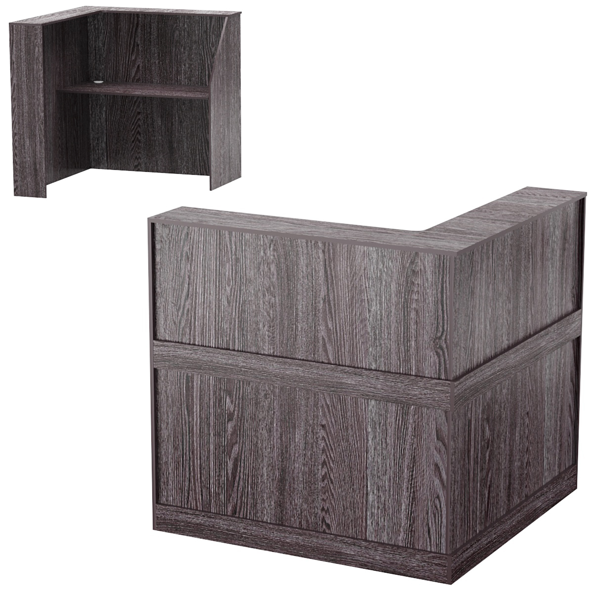 Стойка ресепшен ПРАКТИК №1А правосторонняя Ясень Анкор темный - U31105