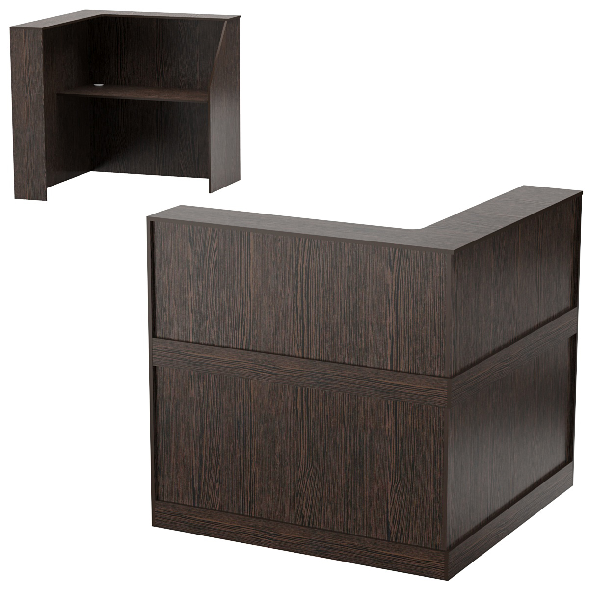 Стойка ресепшен ПРАКТИК №1А правосторонняя Дуб Венге