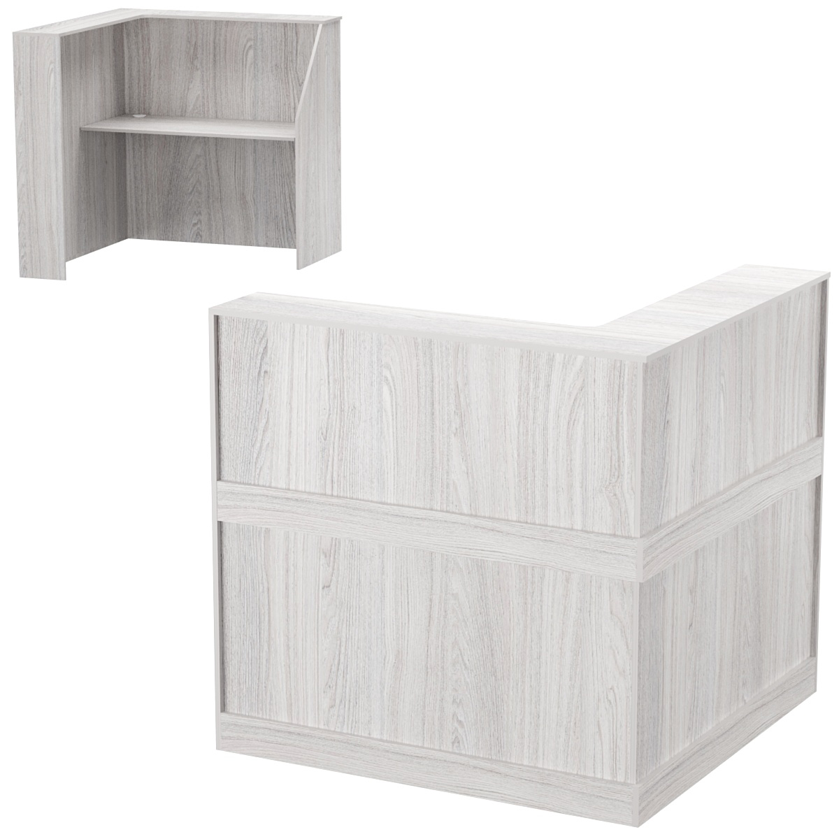 Стойка ресепшен ПРАКТИК №1А правосторонняя Ясень Анкор светлый - U31104