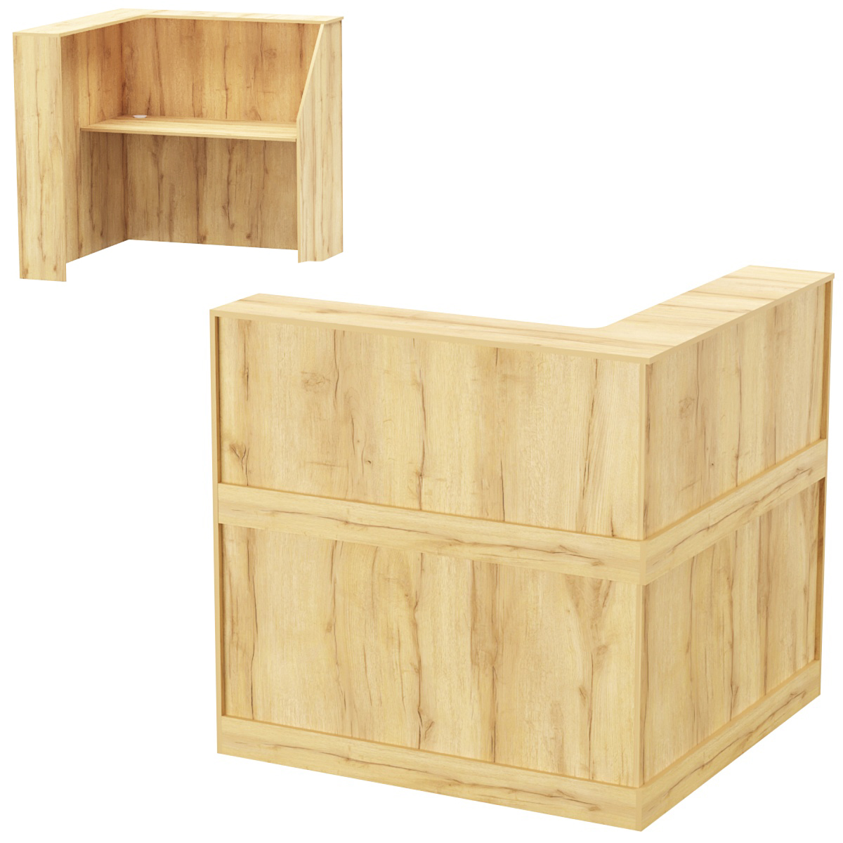 Стойка ресепшен ПРАКТИК №1А правосторонняя Дуб Золотистый