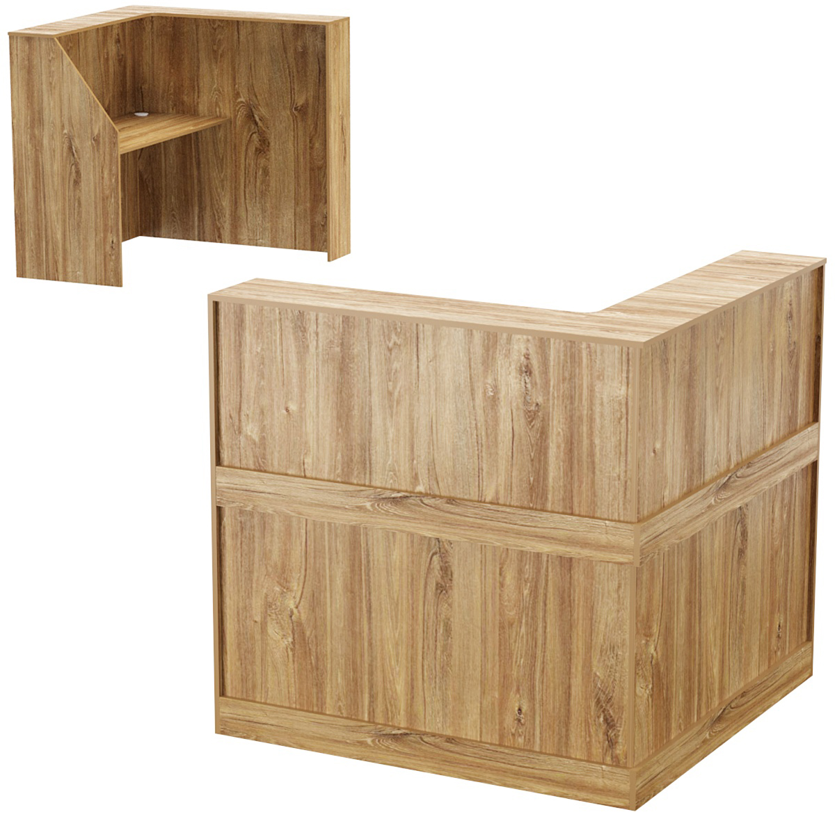 Стойка ресепшен ПРАКТИК №1Б левосторонняя Дуб канзас коричневый Н1113 ST10