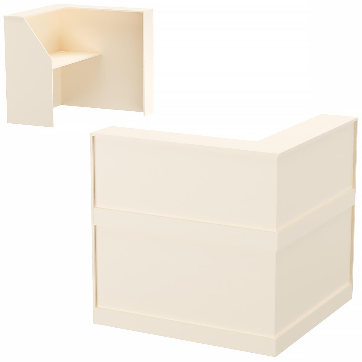 Стойка ресепшен ПРАКТИК №1Б левосторонняя Крем Вайс