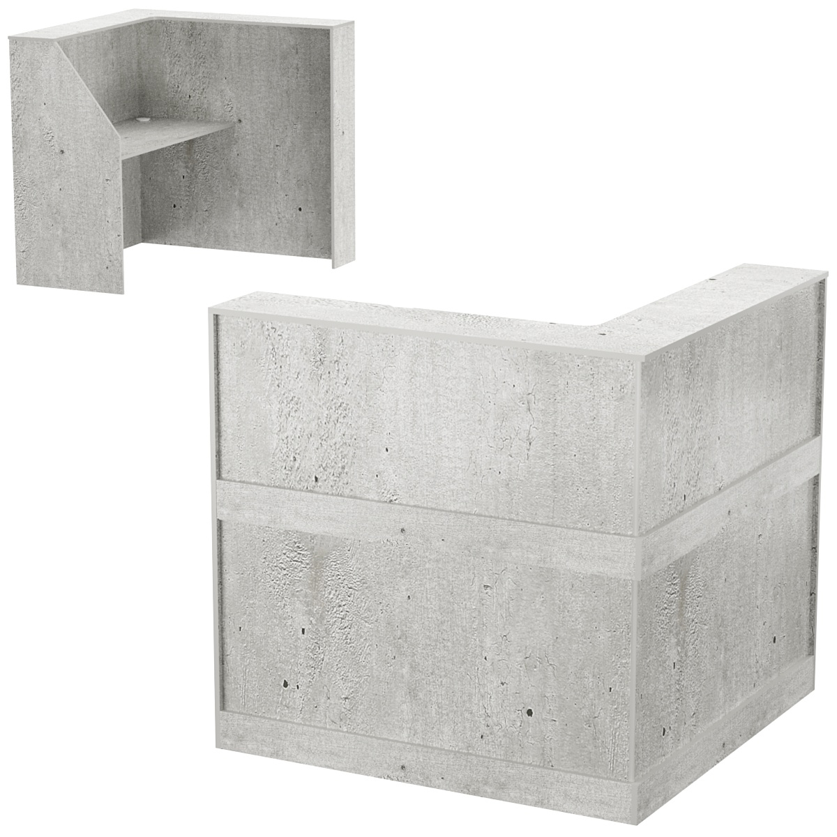 Стойка ресепшен ПРАКТИК №1Б левосторонняя Метрополитан Грей