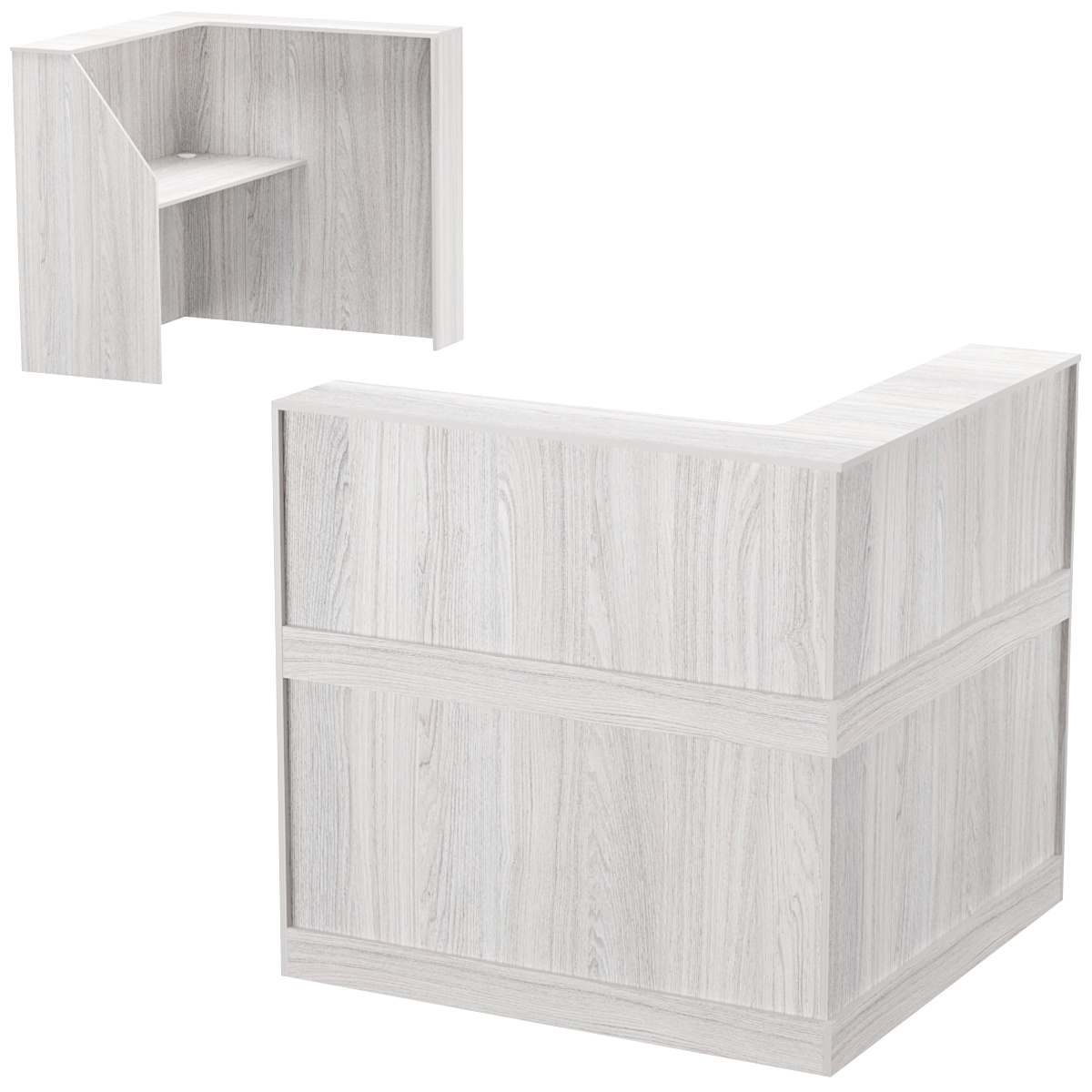 Стойка ресепшен ПРАКТИК №1Б левосторонняя Ясень Анкор светлый - U31104