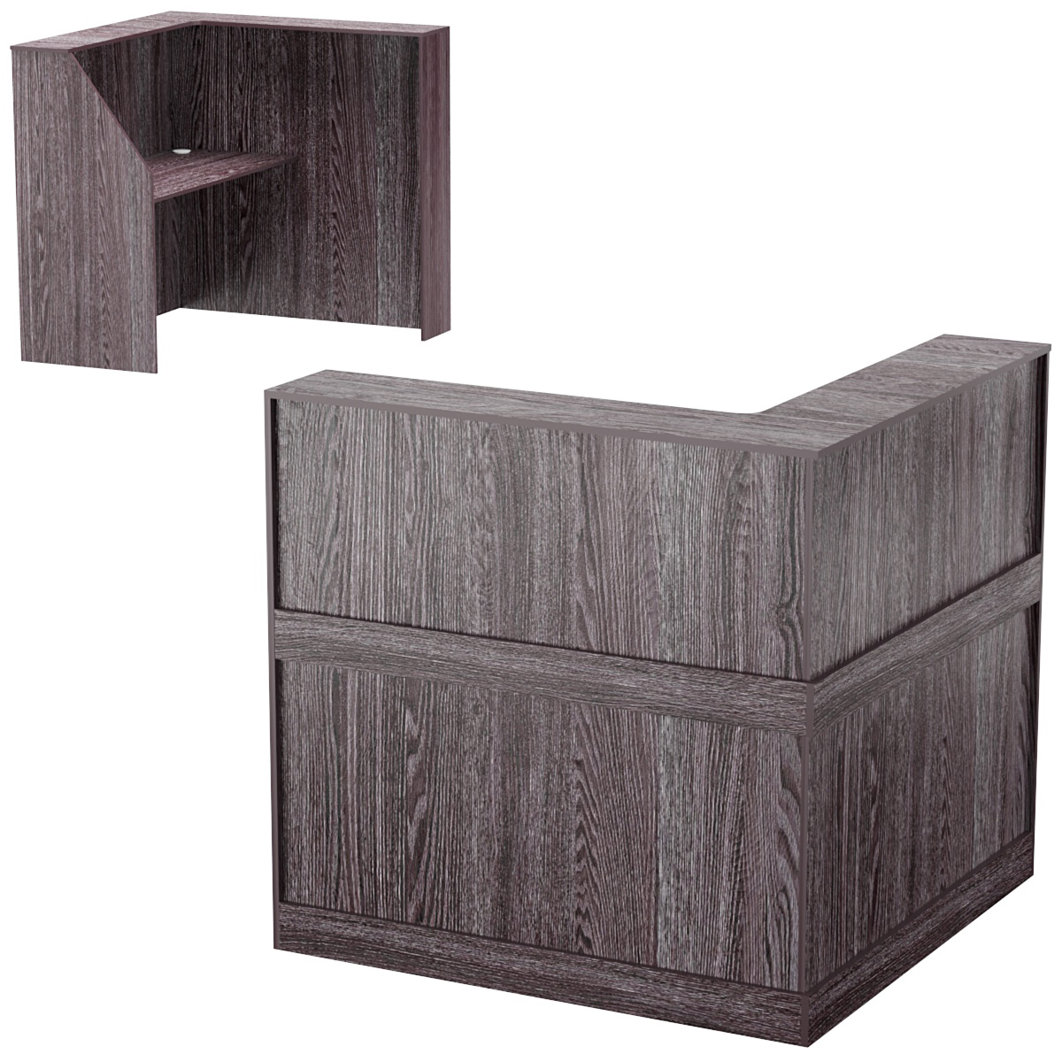 Стойка ресепшен ПРАКТИК №1Б левосторонняя Ясень Анкор темный - U31105