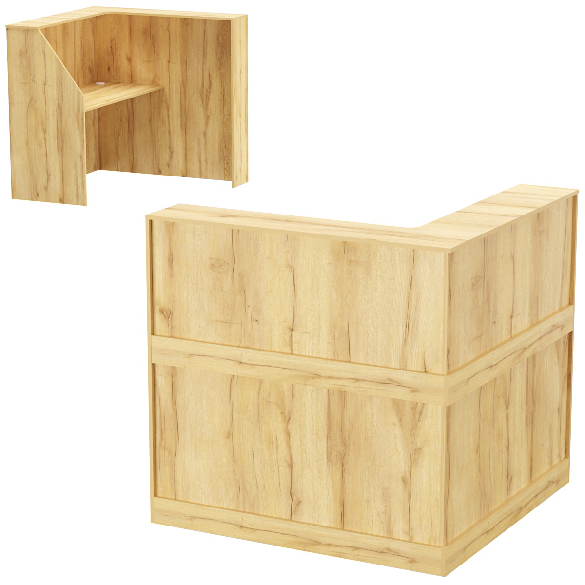 Стойка ресепшен ПРАКТИК №1Б левосторонняя Дуб Золотистый