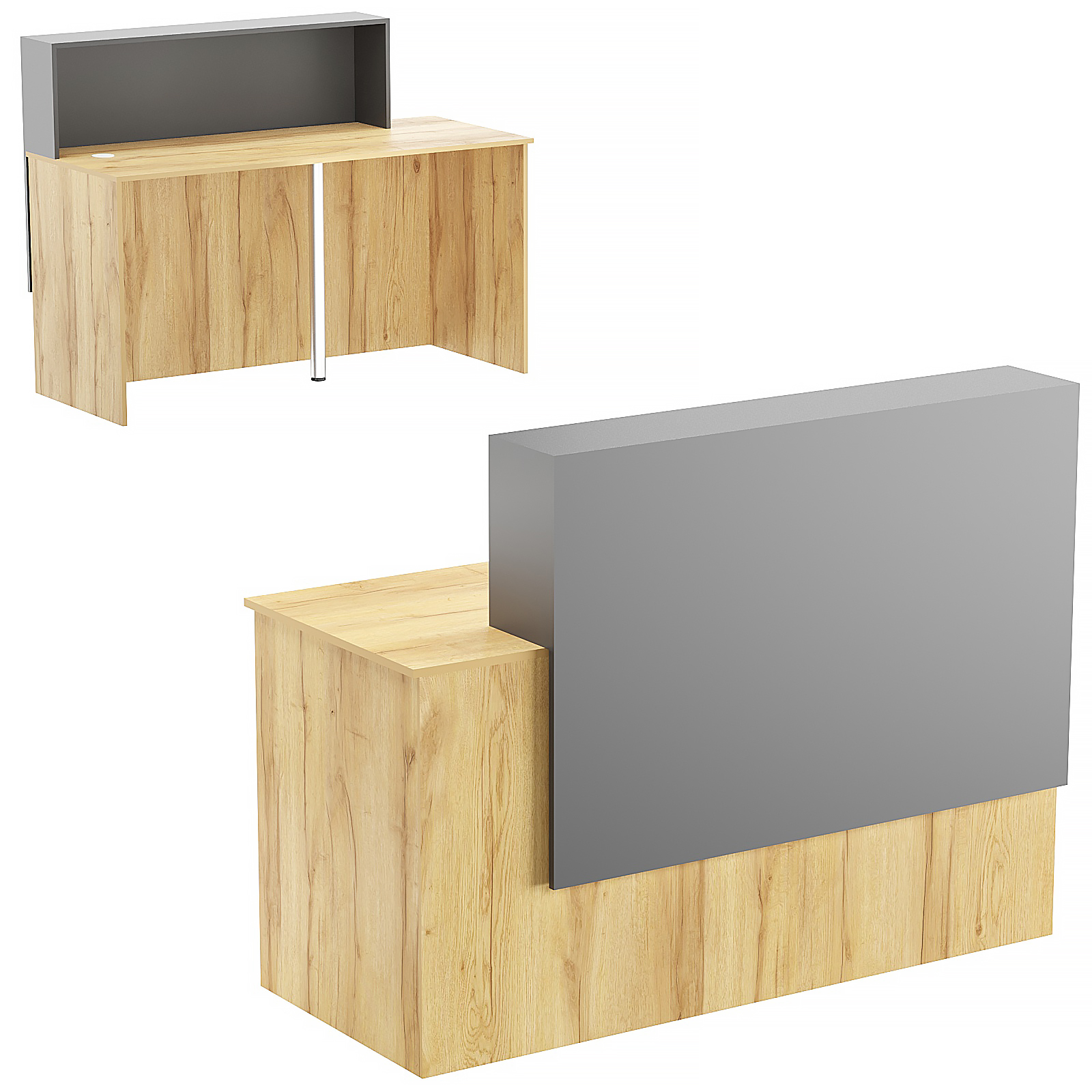 Стойка ресепшен ВЕРОНА №1А Дуб Золотистый и Темно-Серый