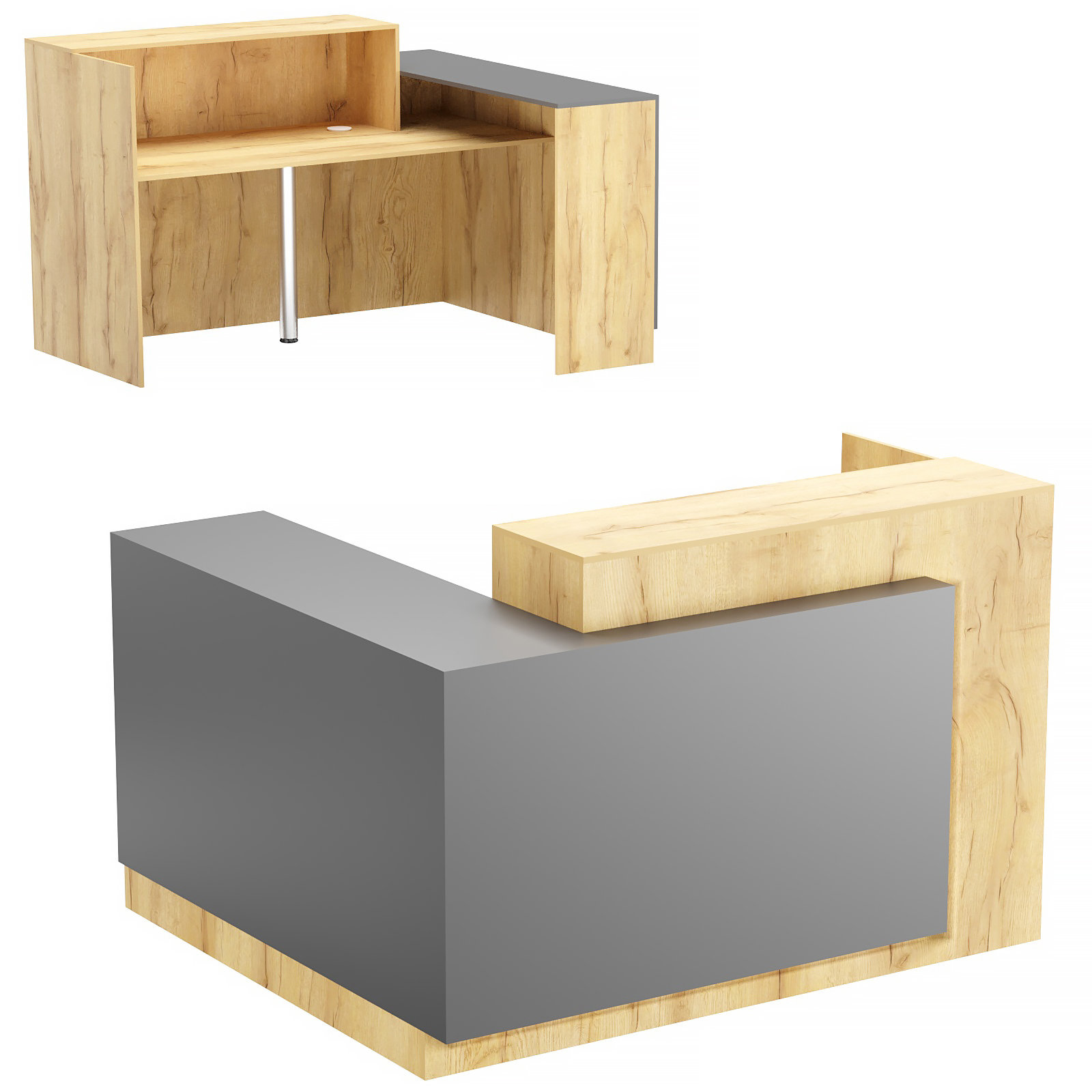 Стойка ресепшен ВЕРОНА №3А Дуб Золотистый и Темно-Серый