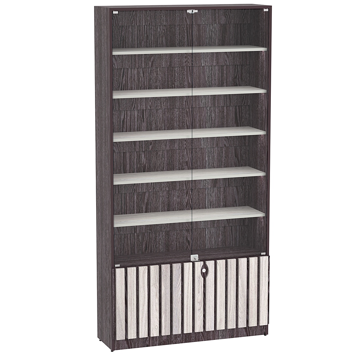 Витрина серии "Смок" №1 Ясень Анкор темный + Ясень Анкор светлый