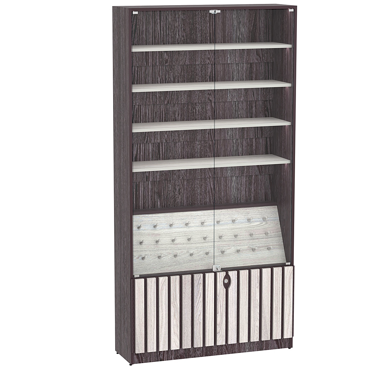 Витрина серии "Смок" №2 Ясень Анкор темный + Ясень Анкор светлый