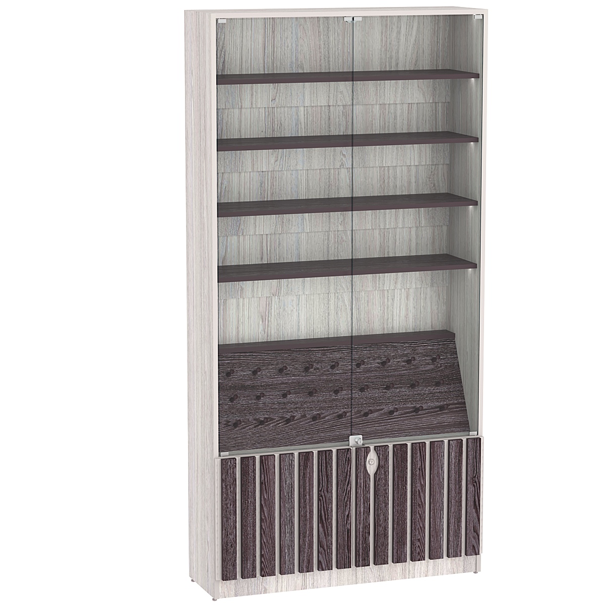 Витрина серии "Смок" №2 Ясень Анкор светлый + Ясень Анкор темный