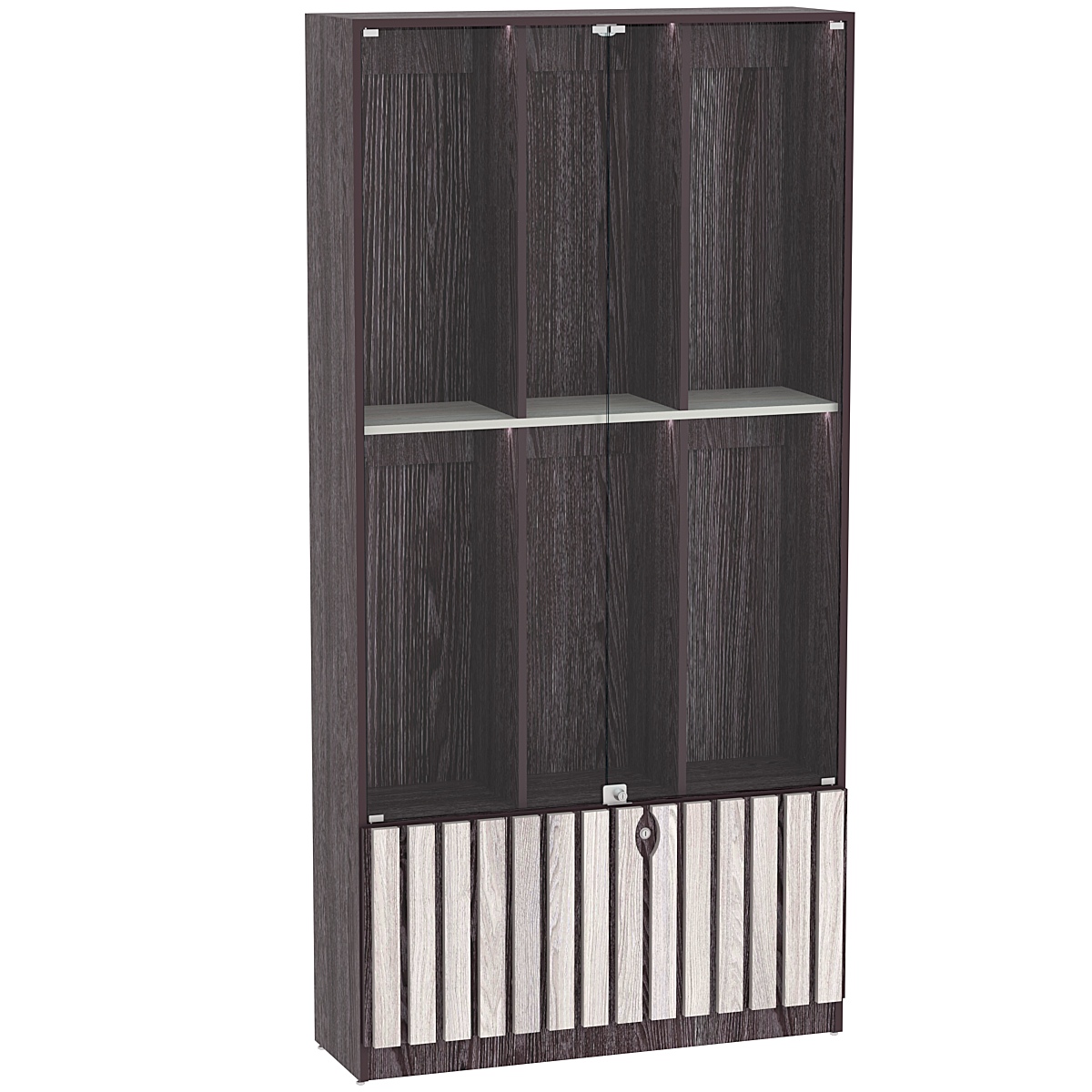 Витрина серии "Смок" №4-1000 Ясень Анкор темный + Ясень Анкор светлый