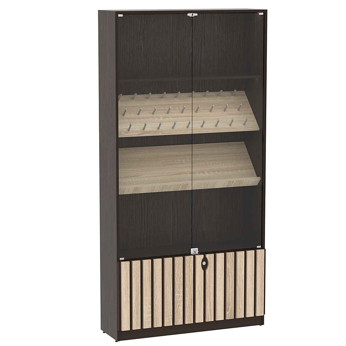 Витрина серии "Смок" №6 Дуб Венге и Дуб Сонома