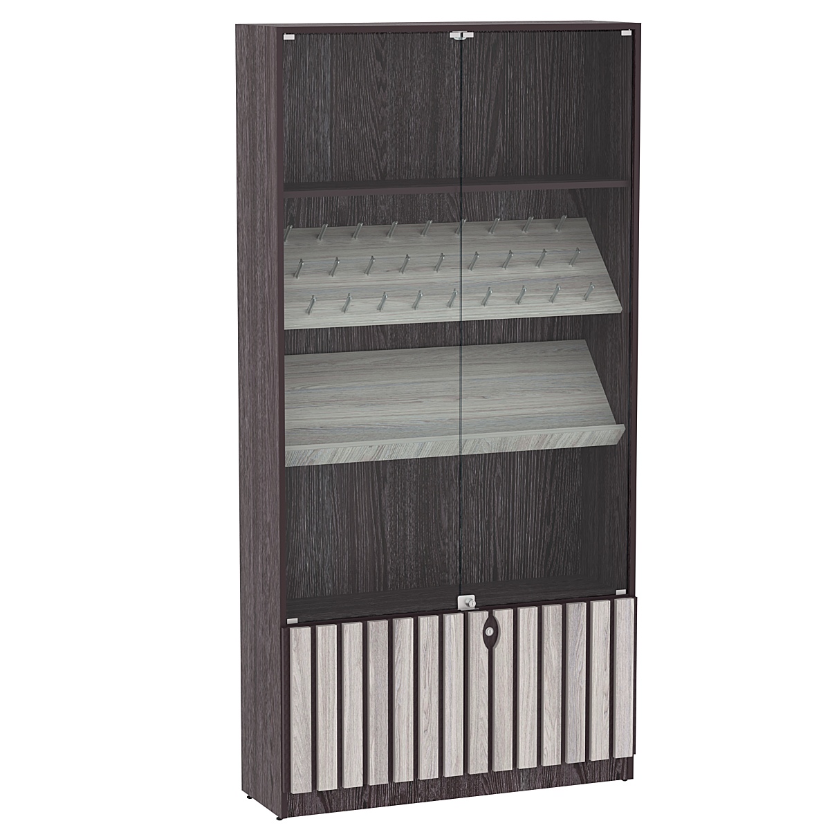 Витрина серии "Смок" №6 Ясень Анкор темный + Ясень Анкор светлый