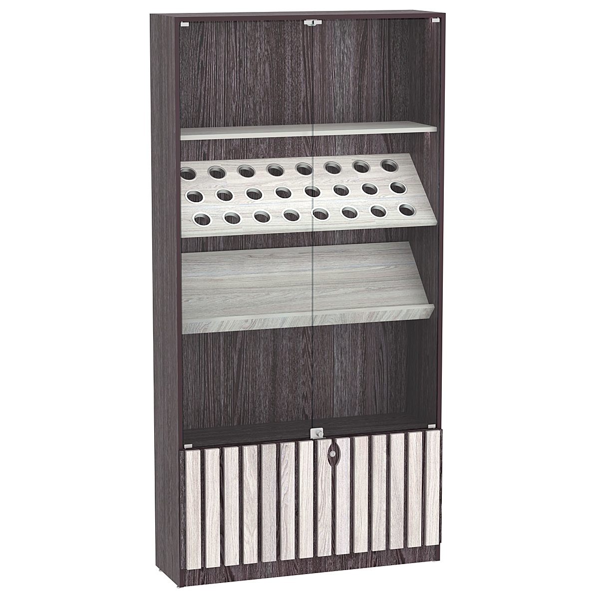 Витрина серии "Смок" №7 Ясень Анкор темный + Ясень Анкор светлый