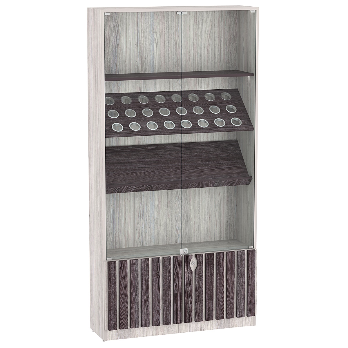 Витрина серии "Смок" №7 Ясень Анкор светлый + Ясень Анкор темный