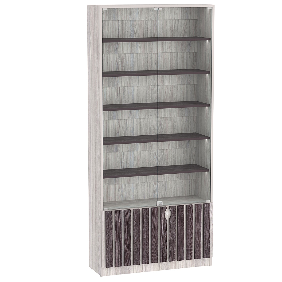 Витрина серии "Смок" №1-900 Ясень Анкор светлый + Ясень Анкор темный