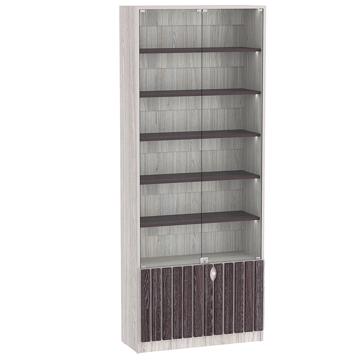 Витрина серии "Смок" №1-800 Ясень Анкор светлый + Ясень Анкор темный