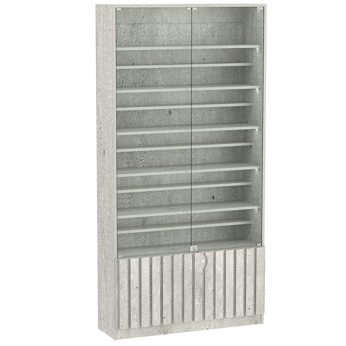 Витрина серии "Смок" №1-ДП-1000 (с доп. полками) Метрополитан Грей