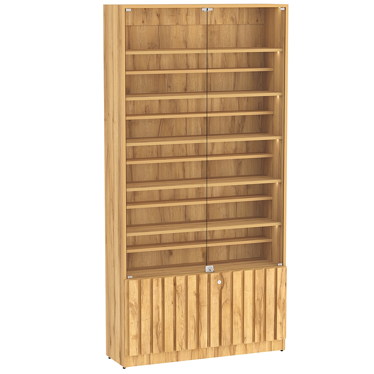 Витрина серии "Смок" №1-ДП-1000 (с доп. полками) Дуб Золотистый