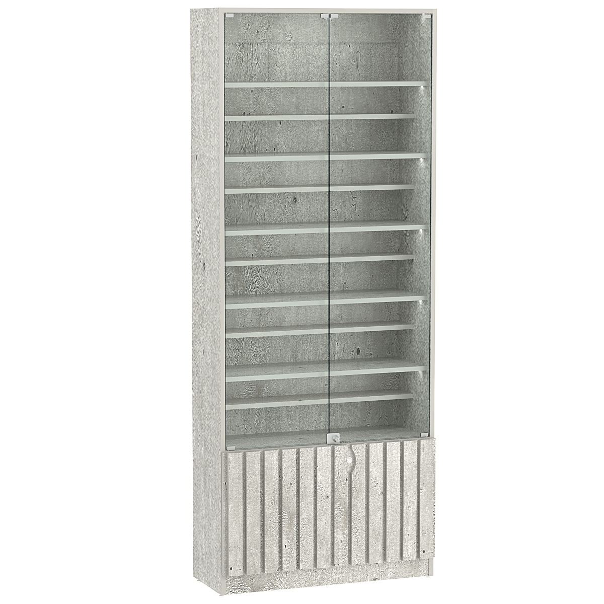 Витрина серии "Смок" №1-ДП-800 (с доп. полками) Метрополитан Грей