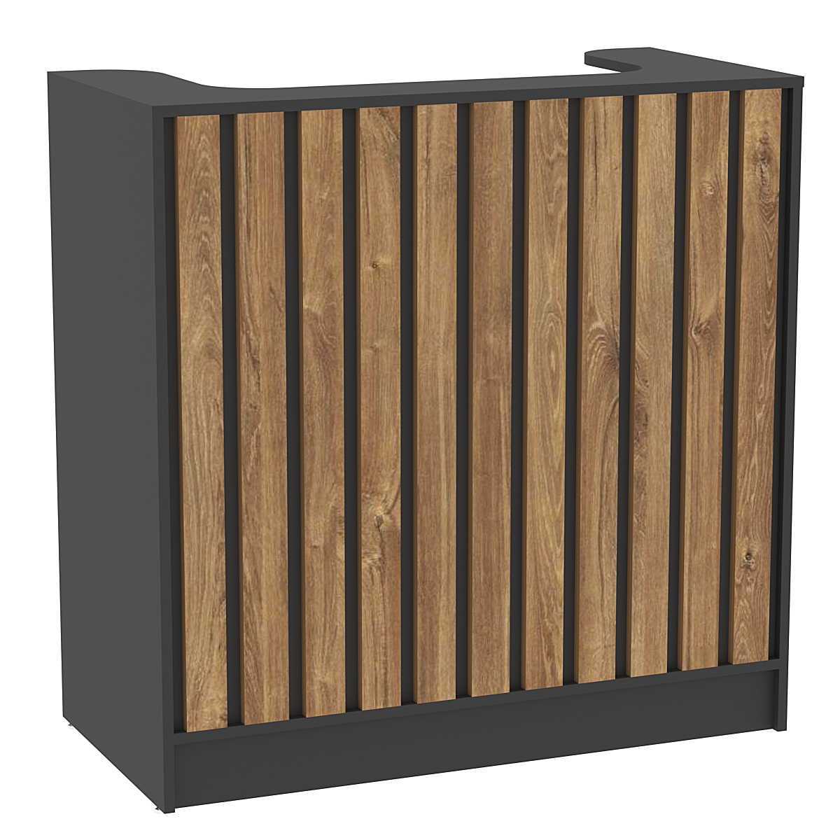 Прилавок под кассу серии "Смок" №2 Черный + Дуб Канзас коричневый