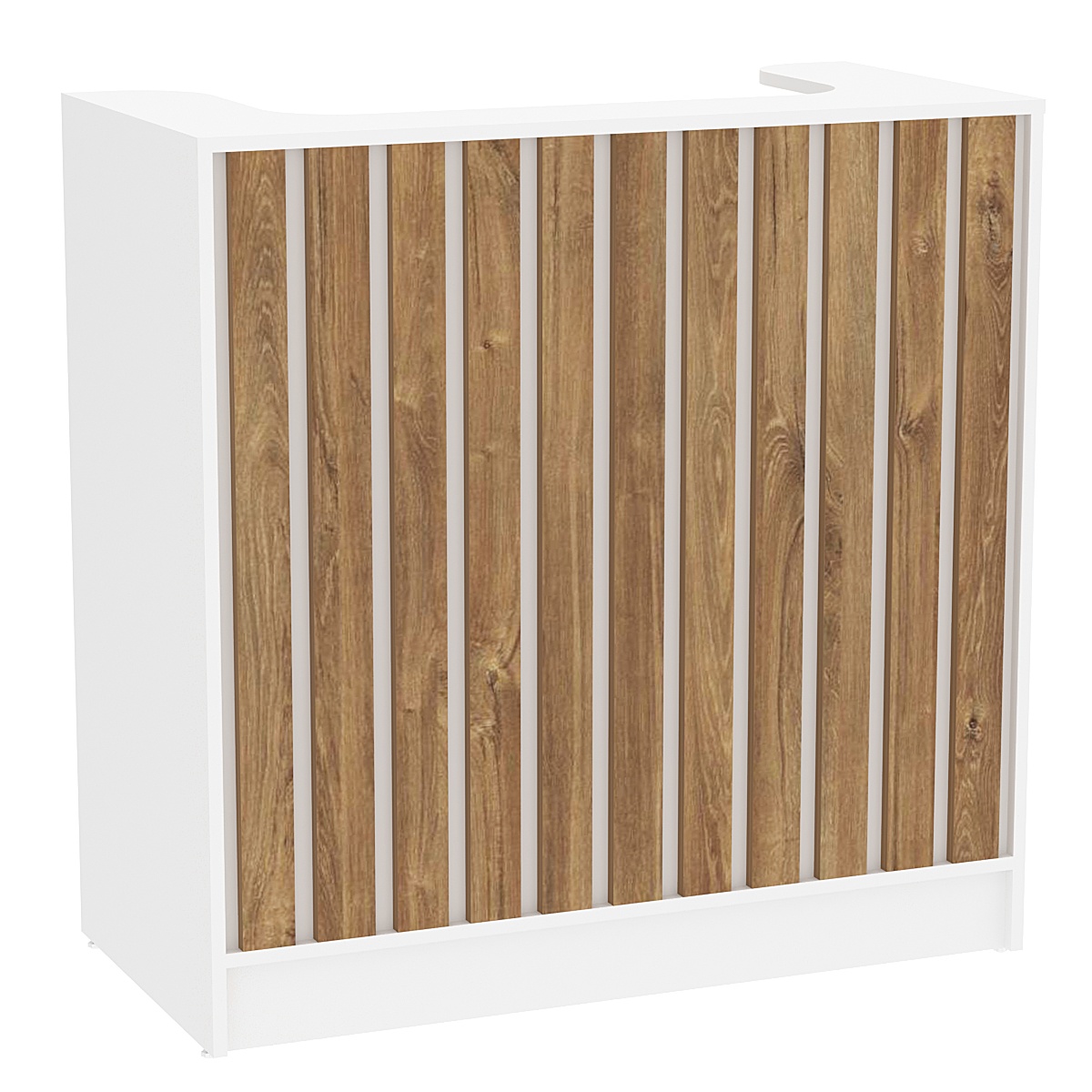 Прилавок под кассу серии "Смок" №2 Белый + Дуб Канзас коричневый