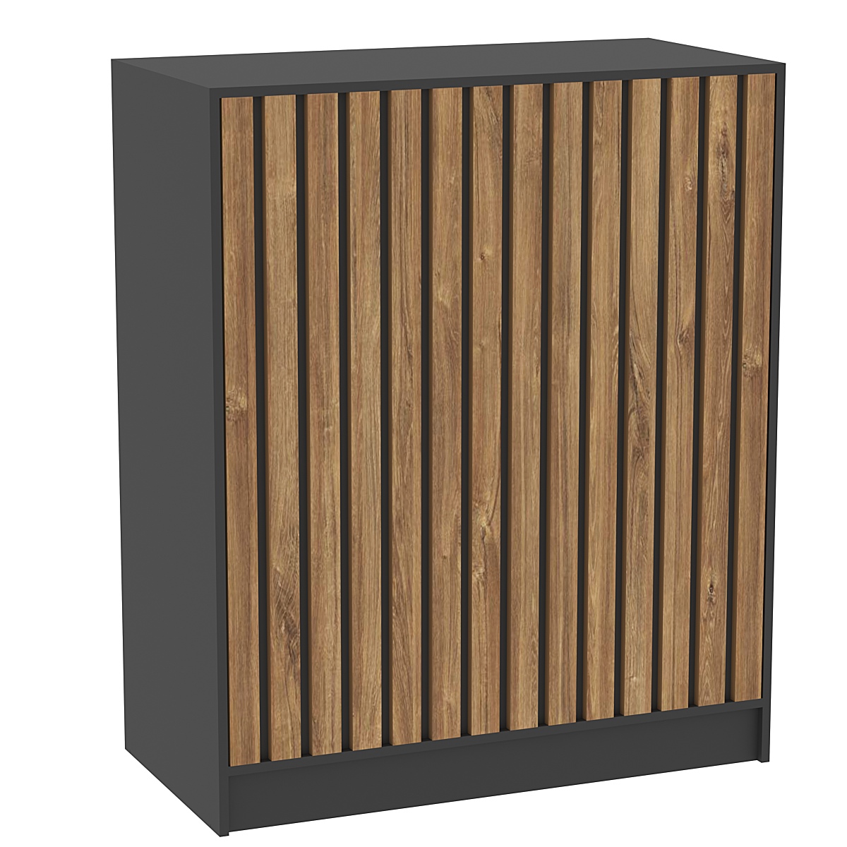 Прилавок под кассу серии "Смок" №1 Черный + Дуб Канзас коричневый