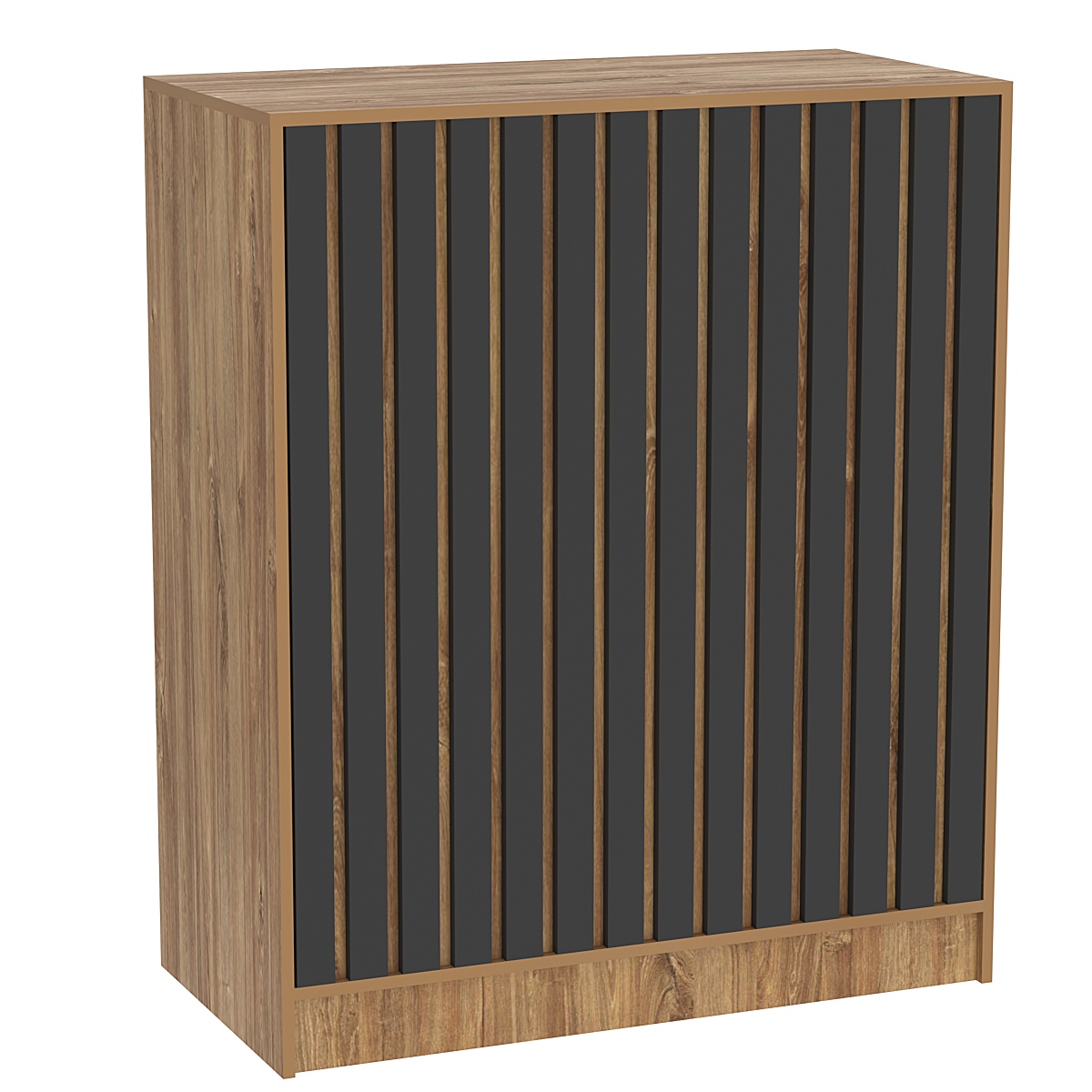 Прилавок под кассу серии "Смок" №1 Дуб Канзас коричневый + Черный