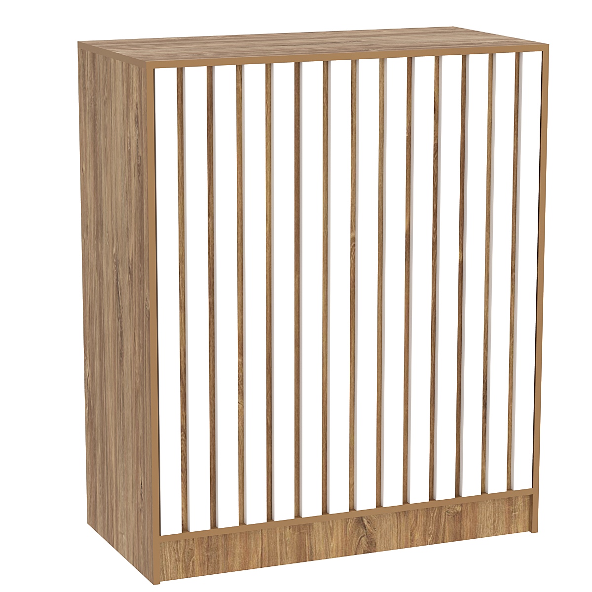 Прилавок под кассу серии "Смок" №1 Дуб Канзас коричневый + Белый