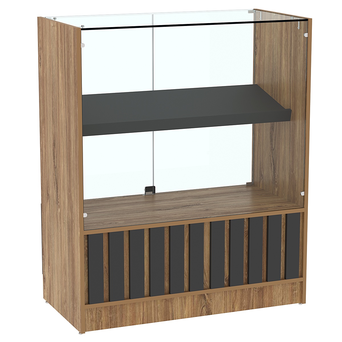 Прилавок серии "Смок" №6 Дуб Канзас коричневый + Черный