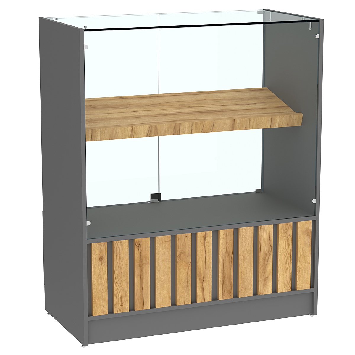 Прилавок серии "Смок" №6 Темно-Серый  + Дуб Золотистый