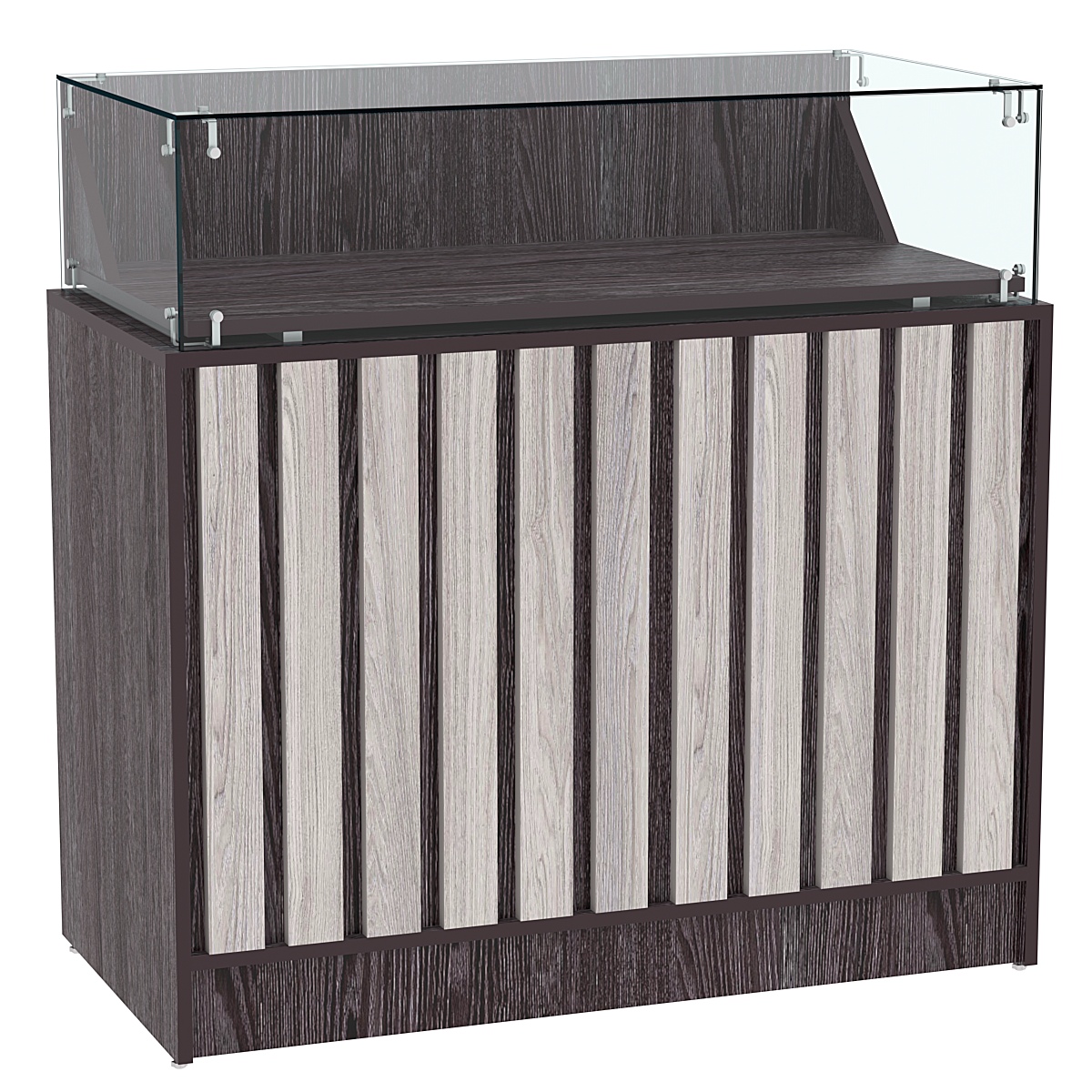 Прилавок серии "Смок" №5 Ясень Анкор темный + Ясень Анкор светлый