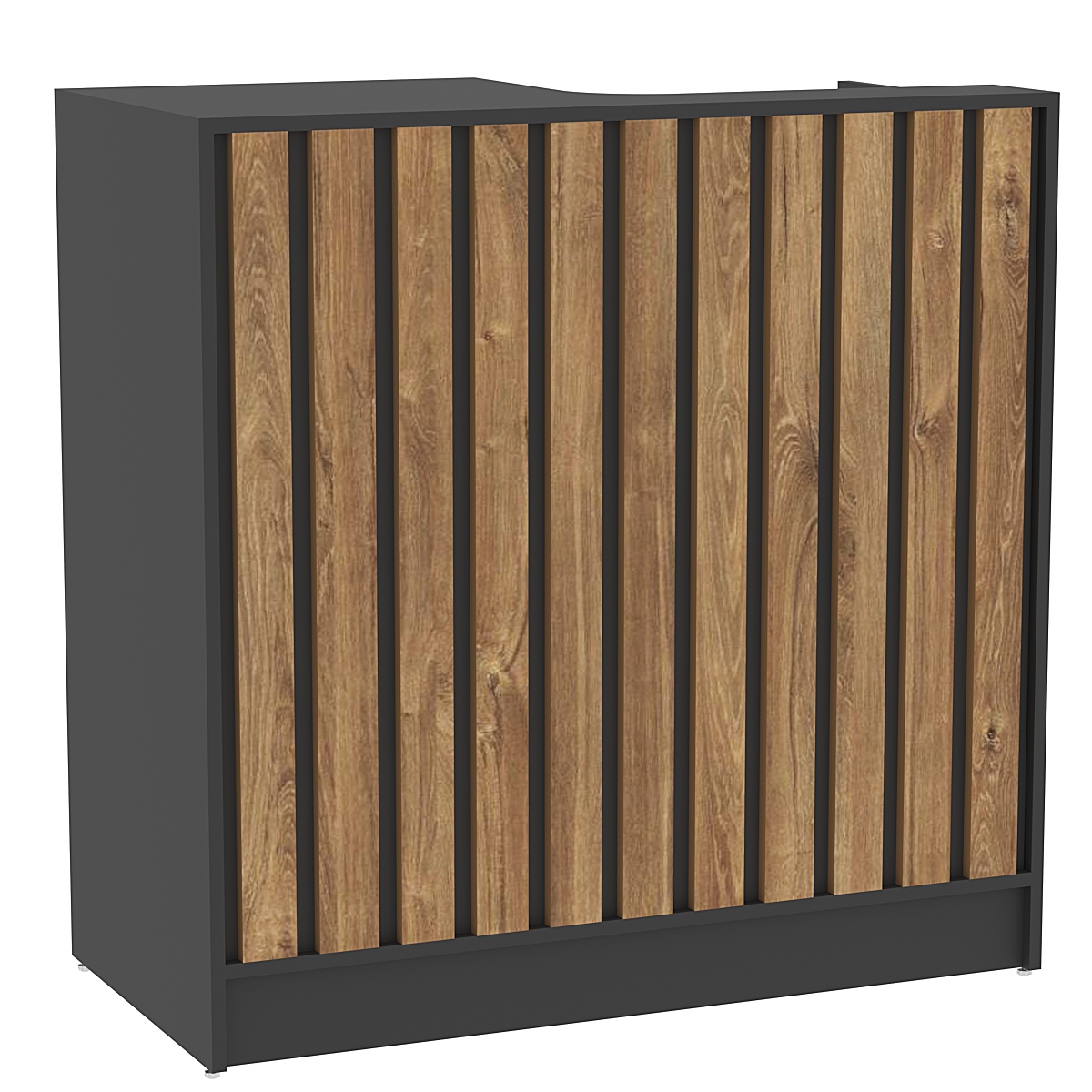 Прилавок под кассу серии "Смок" №3 Черный + Дуб Канзас коричневый